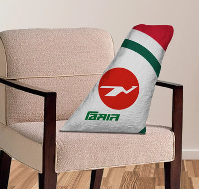Biman Bangladesh Airlines aviation design on soft polyester filling aircraft tail pillow.