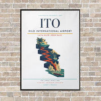 Thumbnail for Hilo International Airport ITO vertical canvas print - framed - white background