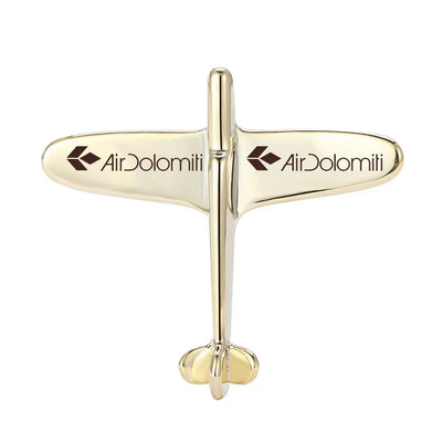 Air Dolomiti Airlines Airplane Shape aviation-themed airplane-shape brooch, polished alloy.