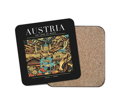 AUSTRIA - Poster - Coaster - Black