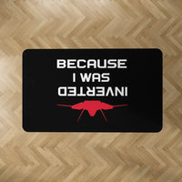Thumbnail for Because I was Inverted aviation design on durable carpet pile with non-slip backing rectangle carpet floor mat.