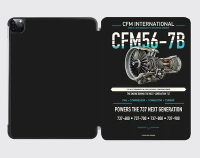 CFM56-7B design on black ipad tablet case