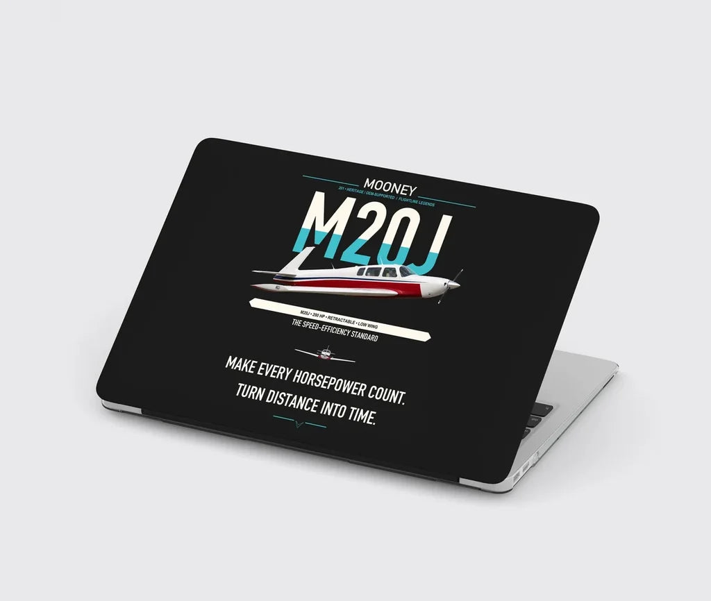 Mooney M20J 201 design on black MacBook case