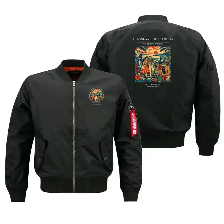 VINTAGE G4104 - The Island Honeymoon - Bomber Jacket design on black
