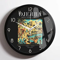 Thumbnail for DJERBA - Poster - Wall Clock Framed - Black
