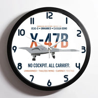 Thumbnail for X-47B UCAS-D Carrier Wing Without a Cockpit design on white framed wall clock