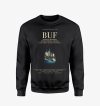 Thumbnail for Buffalo Niagara International Airport (BUF) design on black sweatshirt