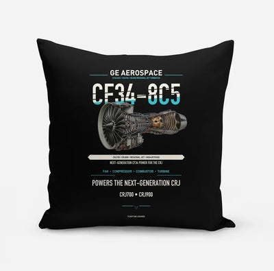 CF34-8C5 design on black pillow