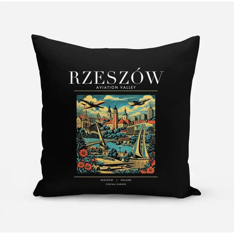 RZESZÓW - Poster - Pillow - Black