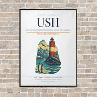 Thumbnail for Malvinas Argentinas International Airport USH — Ushuaia vertical canvas print - framed - white background