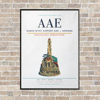 Thumbnail for Rabah Bitat Airport AAE — Annaba vertical canvas print - framed - white background