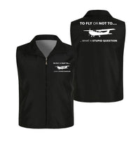 Thumbnail for To Fly or Not To What a Stupid Question Thin Style aviation design printed on lightweight shell with sleeveless design thin vest.