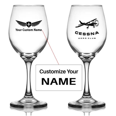 Customisable Cessna Aeroclub Wine Glass