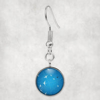 Thumbnail for Side view of Travelling with Aircraft aviation earrings in hypoallergenic alloy, polished finish.