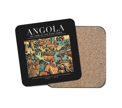 ANGOLA - Poster - Coaster - Black