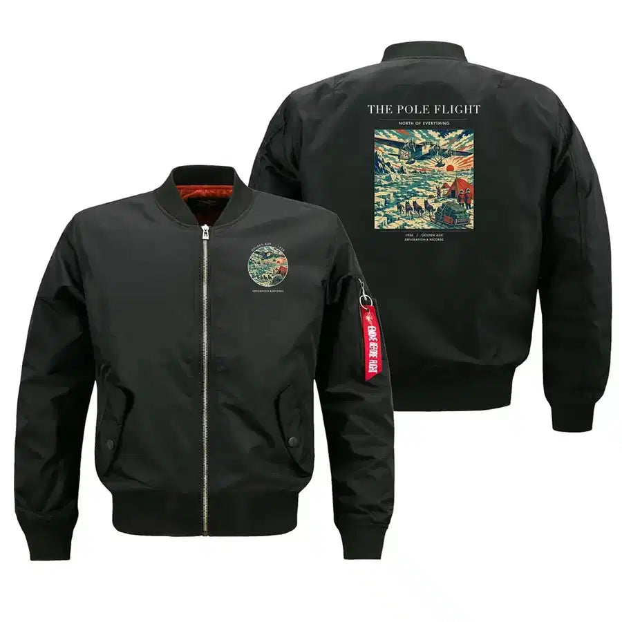 VINTAGE G4019 - The Pole Flight - Bomber Jacket design on black
