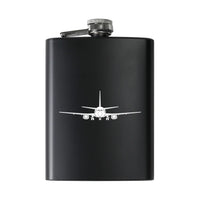 Thumbnail for Boeing 737 Silhouette aviation design on stainless hip flask, compact pocket-size flask.