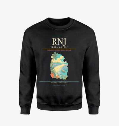 Yoron Airport (RNJ) design on black sweatshirt