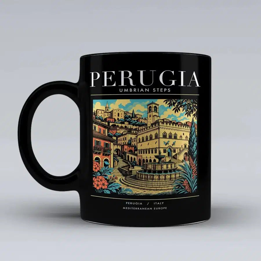 PERUGIA - Poster - Mug - Black