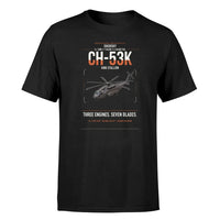 Thumbnail for Sikorsky CH-53K King Stallion design on black t-shirt, single-side print