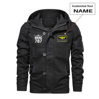 Thumbnail for Boeing 707 & Plane aviation design printed on heavy cotton shell with classic fit cotton jacket.