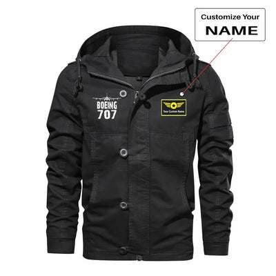 Boeing 707 & Plane aviation design printed on heavy cotton shell with classic fit cotton jacket.