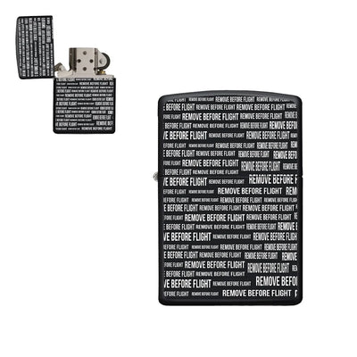 Remove Before Flight 3-Black aviation metal lighter in premium metal alloy.