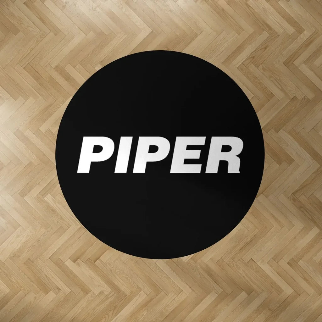 Piper & Text Carpet & Floor Mats (Round) aviation design on durable carpet pile with non-slip backing round carpet floor mat.
