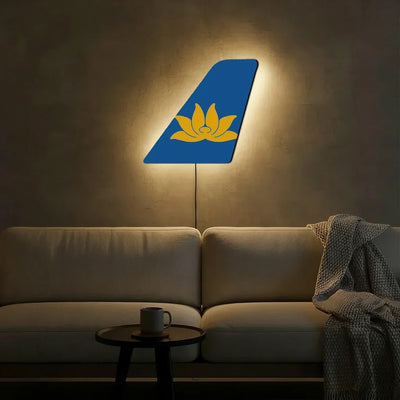 Vietnam Airlines aviation design on durable metal with LED aircraft tail wall art.