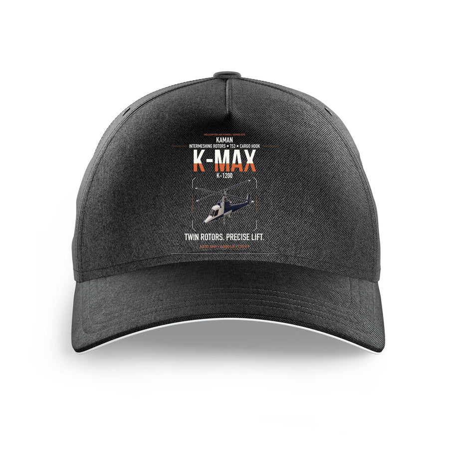 Kaman K-1200 K-MAX design on black printed hat