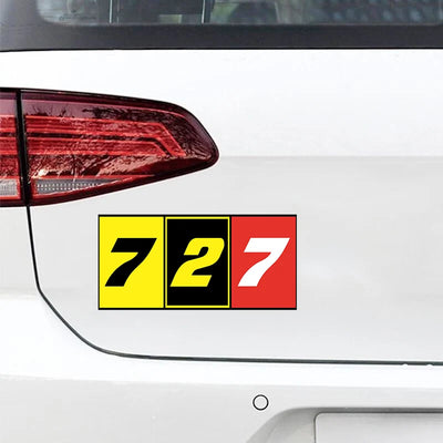 Flat Colourful 727 Car aviation design car sticker in weather-resistant vinyl.
