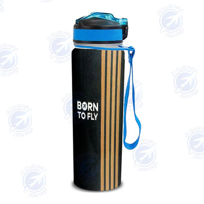 Born To Fly & Pilot Epaulettes (4 Lines) Sports aviation design on sport kettle, insulated bottle with sport spout.