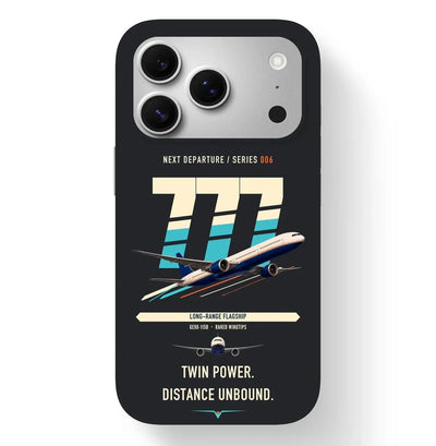 Boeing 777-300ER design on black magsafe iphone case
