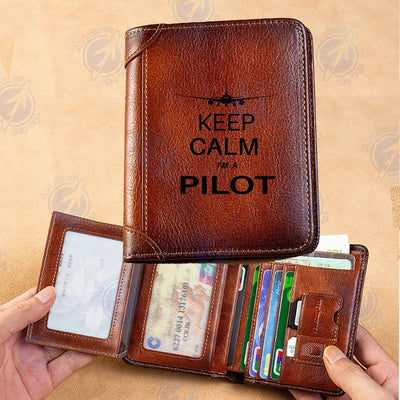 Pilot (777 Silhouette) aviation leather wallet in leather.