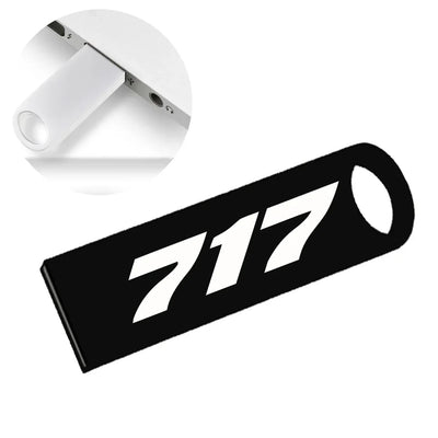 Boeing 717 Flat Text aviation design on durable waterproof casing waterproof USB device.