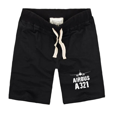 Airbus A321 & Plane aviation design on soft cotton shorts.