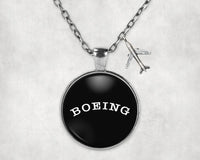Thumbnail for Special BOEING Text aviation-themed necklace, polished stainless steel.
