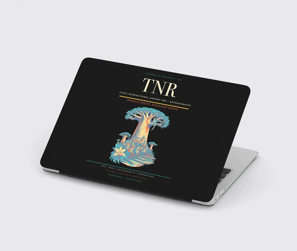 Ivato International Airport (TNR) design on black MacBook case