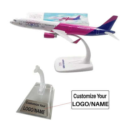Side view of Wizz Air Airbus A321 Airplane Model (1/200 Scale - 20CM) aviation 16-18cm scale model aircraft in diecast metal.