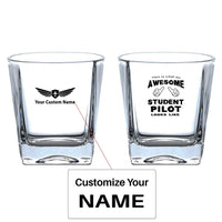 Thumbnail for Student aviation design on whiskey glass, crystal-clear premium glassware.