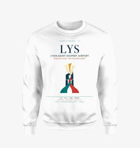 Thumbnail for Lyon-Saint Exupéry Airport (LYS) design on white sweatshirt