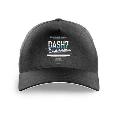 de Havilland Canada DHC-7-102 Dash 7 design on black printed hat
