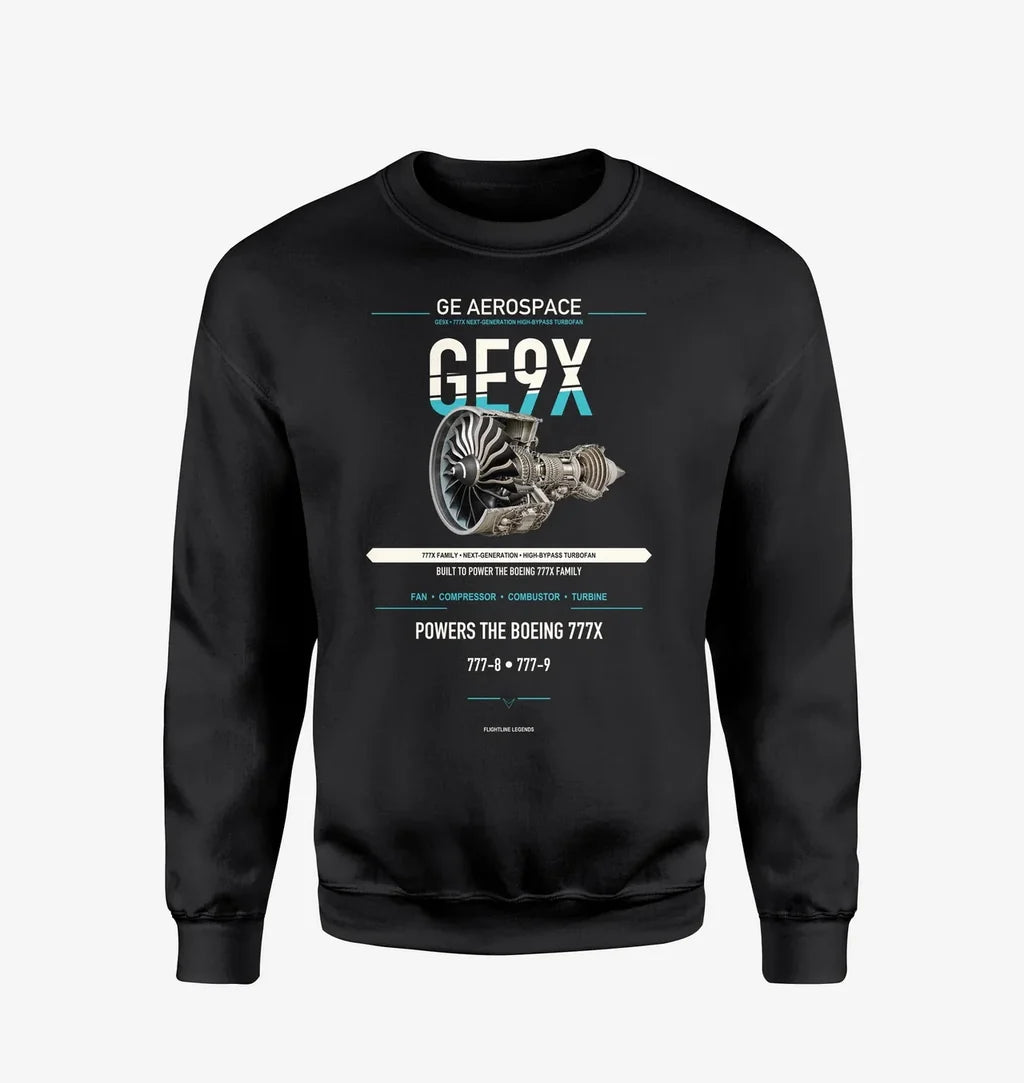 GE9X design on black sweatshirt