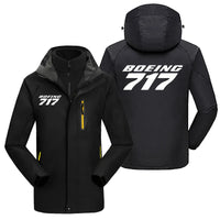 Thumbnail for Boeing 717 & Text aviation design printed on heavyweight insulated shell with snow cuffs thick ski jacket.