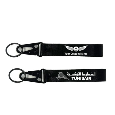 Tunisair aviation hawk-shaped key chain, durable metal alloy.