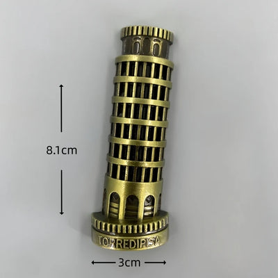Leaning Tower of Pisa Italy 3D Metal Fridge aviation design 3D metal magnet sticker in 3D metal with magnetic back.