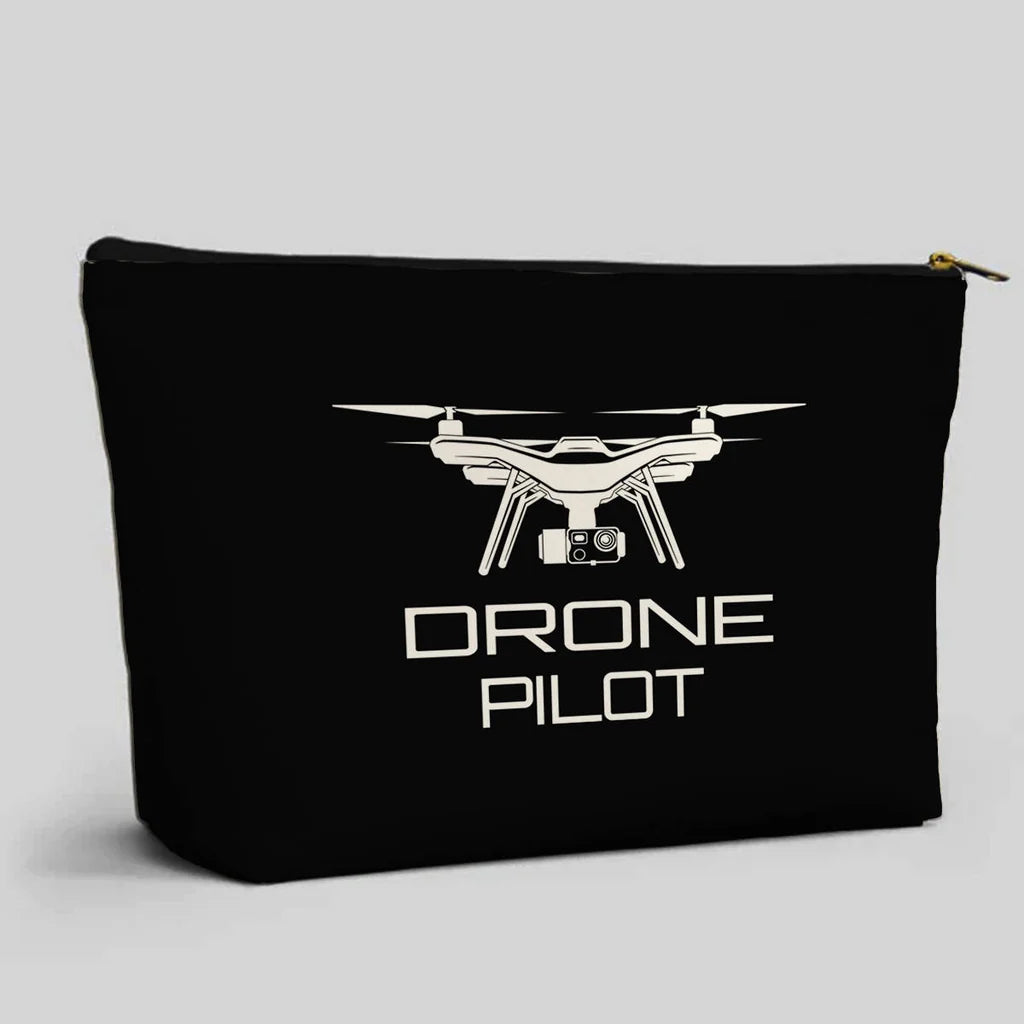 Drone aviation zipper pouch in durable polyester.