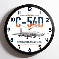 Thumbnail for C-54D Skymaster design on white framed wall clock