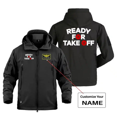 Ready For Takeoff Military Jackets (Customizable) aviation design printed on heavy cotton shell with field-style pockets mili.