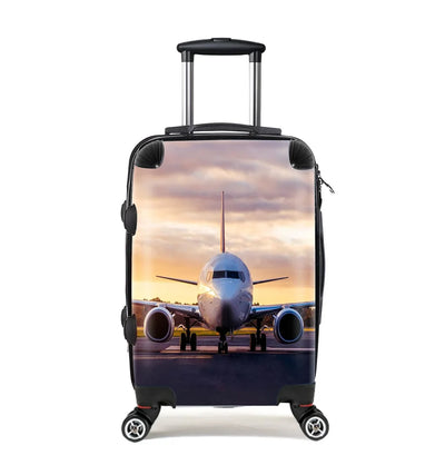 Face to Face with Boeing 737-800 During Sunset Cabin Size aviation print luggage, durable shell.